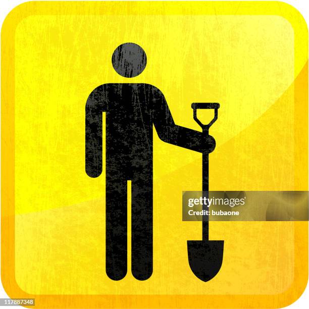 construction worker on royalty free vector background - man scratching stock illustrations