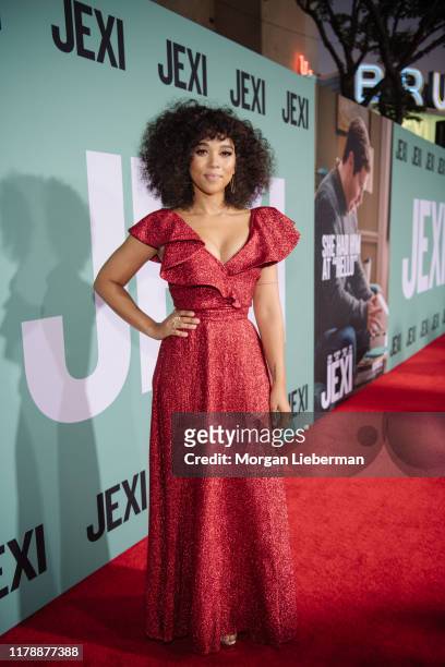 Alexandra Shipp arrives at the premiere of Lionsgate's "Jexi" at Fox Bruin Theatre on October 03, 2019 in Los Angeles, California.