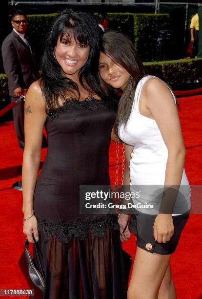 Mia St. John and daughter Paris during 2006 ESPY Awards - Arrivals at Kodak Theatre in Los Angeles, California, United States.