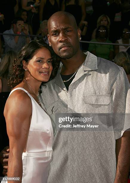 Gary Payton and wife Monique during 2004 ESPY Awards - Arrivals at Kodak Theatre in Hollywood, California, United States.