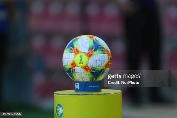 The official ball prior the FIFA U-17 World Cup Brazil 2019 group E match between Spain and Argentina at Estadio Kleber Andrade on October 28, 2019...