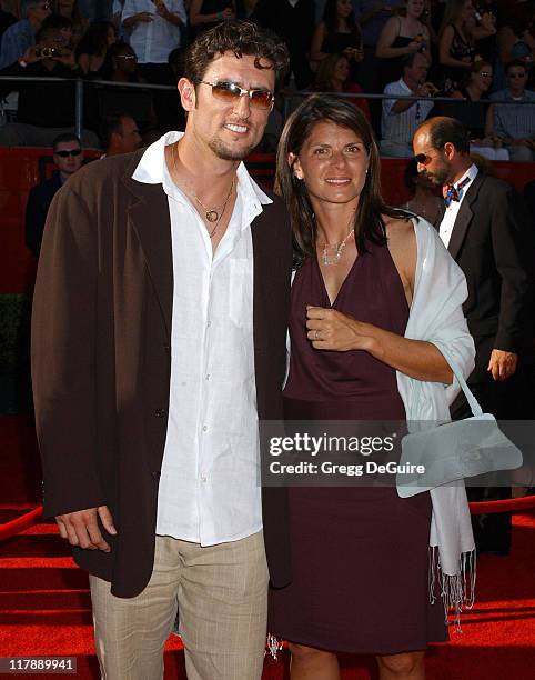 Nomar Garciaparra and Mia Hamm during 2004 ESPY Awards - Arrivals at Kodak Theatre in Hollywood, California, United States.