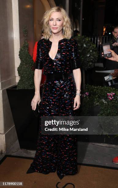 Cate Blanchett attends Harper's Bazaar Women Of The Year Awards 2019 at Claridge's Hotel on October 29, 2019 in London, England.