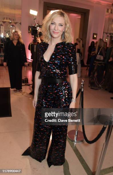 Cate Blanchett attends the Harper's Bazaar Women of the Year Awards 2019, in partnership with Armani Beauty, at Claridge's Hotel on October 29, 2019...