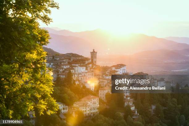 sunrise at sacro monte in varese - varese stock pictures, royalty-free photos & images