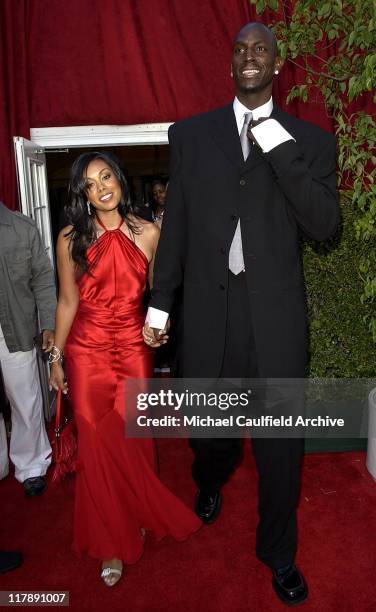 Kevin Garnett and Brandi Padilla during 2004 ESPY Awards - Red Carpet at Kodak Theatre in Hollywood, California, United States.