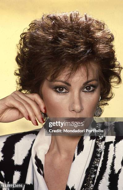 French-born Italian actress Edwige Fenech posing. 1986