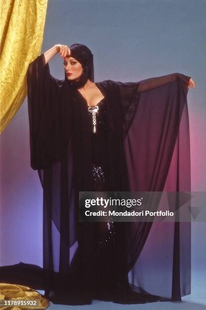 French-born Italian actress Edwige Fenech posing. 1985