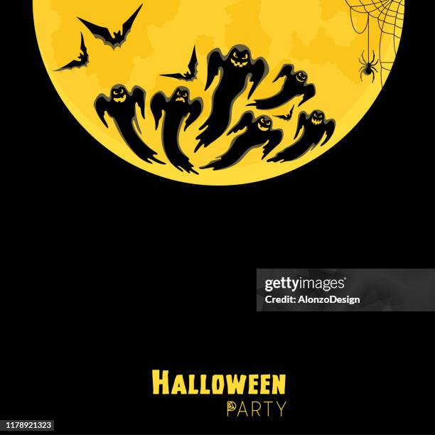 halloween ghosts party - devil icon stock illustrations