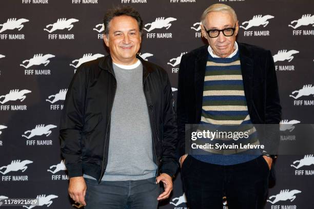 Thierry Klifa and Andre Techine attend photocall during 34th Namur International French-Language Film Festival -FIFF on October 03, 2019 in Namur,...