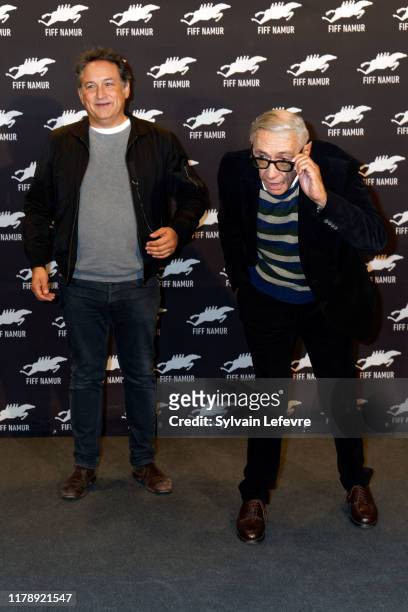 Thierry Klifa and Andre Techine attend photocall during 34th Namur International French-Language Film Festival -FIFF on October 03, 2019 in Namur,...