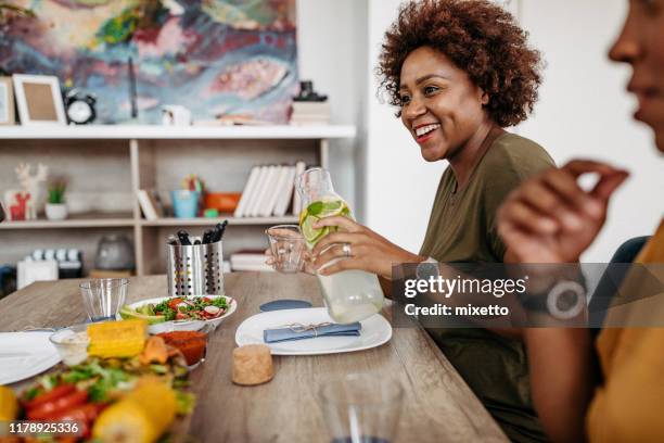 healthy food makes people happy - drinking lemonade stock pictures, royalty-free photos & images