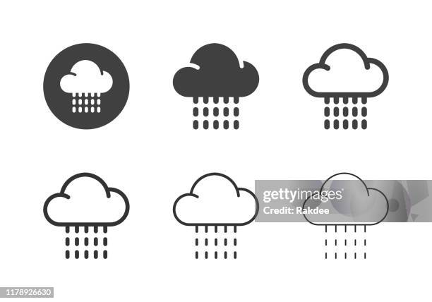 raining icons - multi series - dramatic sky water stock illustrations
