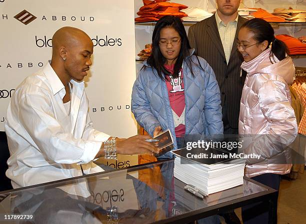 Stephon Marbury with fans during New York Knick Stephon Marbury In-Store Appearance at Joseph Abboud at Bloomingdale's at Bloomingdale's in New York...