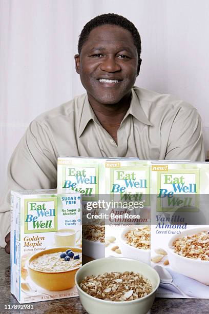 Dominique Wilkins during Dominique Wilkins Collaborates with Eat Well Be Well Foods To Promote Awareness of National Diabetes Month at KEF Studios in...