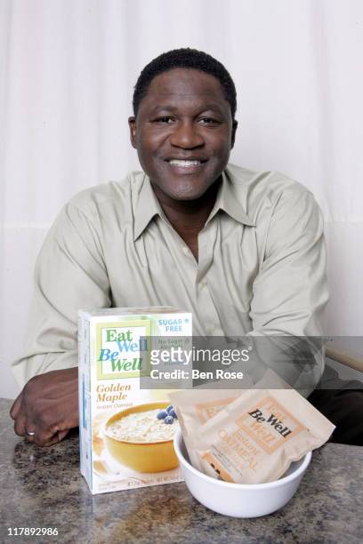 Dominique Wilkins during Dominique Wilkins Collaborates with Eat Well Be Well Foods To Promote Awareness of National Diabetes Month at KEF Studios in...