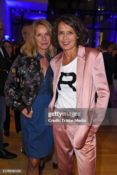 Ulrike Folkerts and her partner Katharina Schnitzler attend the 30th anniversary of "Tatort with Lena Odenthal" on October 29, 2019 in Berlin,...