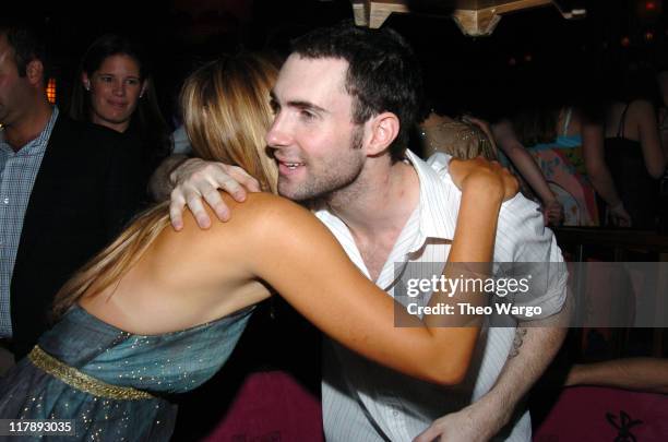 Maria Sharapova and Adam Levine of Maroon 5 during Maria Sharapovas 18th Birthday Party Sponsored by Motorola at Hiro Ballroom in New York City, New...