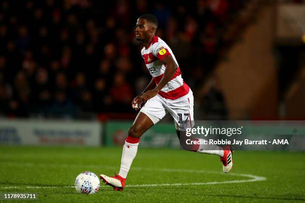 Madger Gomes of Doncaster Rovers during the Leasing.com Trophy match fixture between Doncaster Rovers and Manchester United U21's at Keepmoat Stadium...