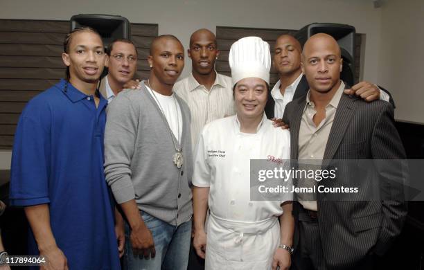 Tyronn Lu, Andy Miller, Sebastian Telfair, Chauncey Billups, Chef Philippe Chow, Keith Lyle and Chris Brantley