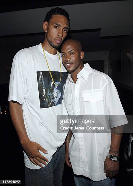 Jared Jeffries and Stephon Marbury during Sebastian Telfair of the Boston Celtics and Al Harrington of the Atlanta Hawks Celebrate Their New...