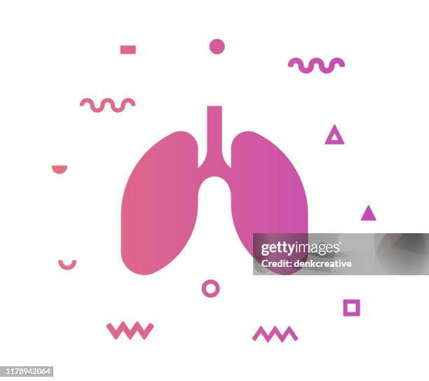bildbanksillustrationer, clip art samt tecknat material och ikoner med lung vektor ikon linje illustration - människomage inre organ