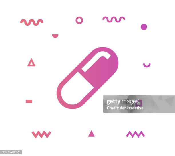 pill vector icon line illustration - pharmacy background stock illustrations