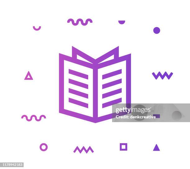 e-book vector icon line illustration - study guide stock illustrations