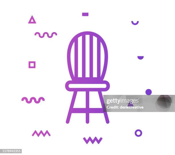 chair vector icon line illustration - desk background stock illustrations