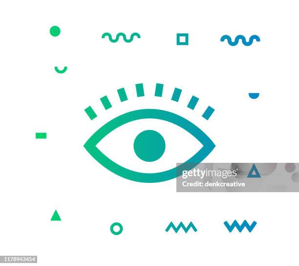 vision vector icon linie illustration - optometrista stock-grafiken, -clipart, -cartoons und -symbole
