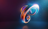 Abstract curved and twisted shape 3d render