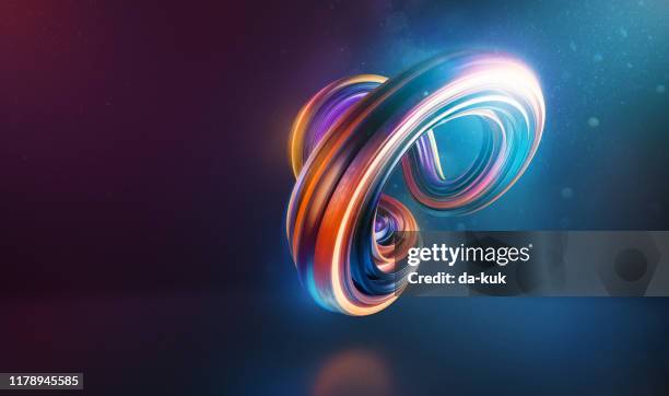 abstract curved and twisted shape 3d render - tied knot stock pictures, royalty-free photos & images