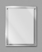 Blank poster, banner glass frame realistic vector