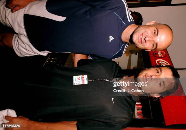 Andre Agassi and Gavin Rossdale during Gibson/Baldwin Presents "Night at the Net" To Benefit MusiCares Foundation - Green Room at UCLA in Los...