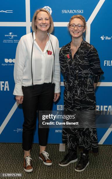 Amy Gustin and Deena Wallace attend the BIFA nominations announcement at Regent Street Cinema on October 30, 2019 in London, England.