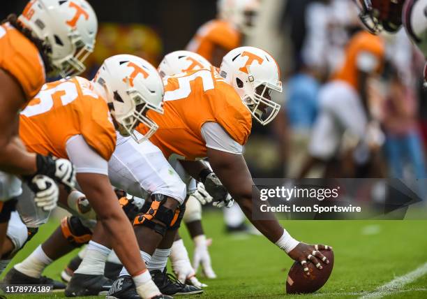 Tennessee Volunteers offensive lineman Brandon Kennedy on the line of scrimmage during a game between the South Carolina Gamecocks and Tennessee...