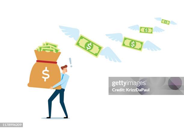 fliegen geld - lost money stock-grafiken, -clipart, -cartoons und -symbole