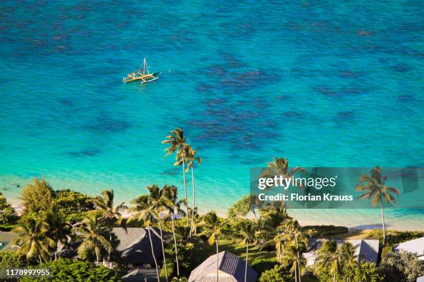 lanikai beach - lanikai beach stock pictures, royalty-free photos & images