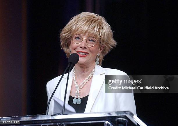 Lesley Stahl accepts the Career Achievement award on behalf of Don Hewitt of "60 Minutes"