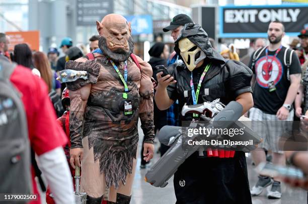 Cosplayers dressed as World of Warcraft characters attend New York Comic Con 2019 - Day 2 at Jacobs Javits Center on October 04, 2019 in New York...