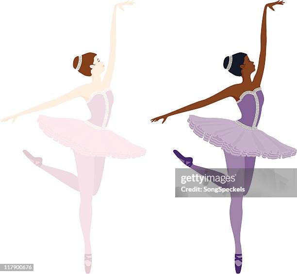 ballerina auf zehen - balletttänzer stock-grafiken, -clipart, -cartoons und -symbole