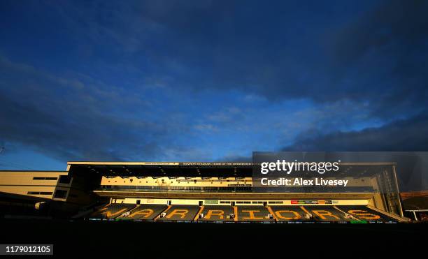 General view of Sixways Stadium is seen prior to the Premiership Rugby Cup Third Round match between Worcester Warriors and Exeter Chiefs at Sixways...
