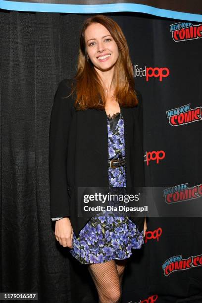 Amy Acker poses for a photo during New York Comic Con 2019 - Day 2 at Jacobs Javits Center on October 04, 2019 in New York City.