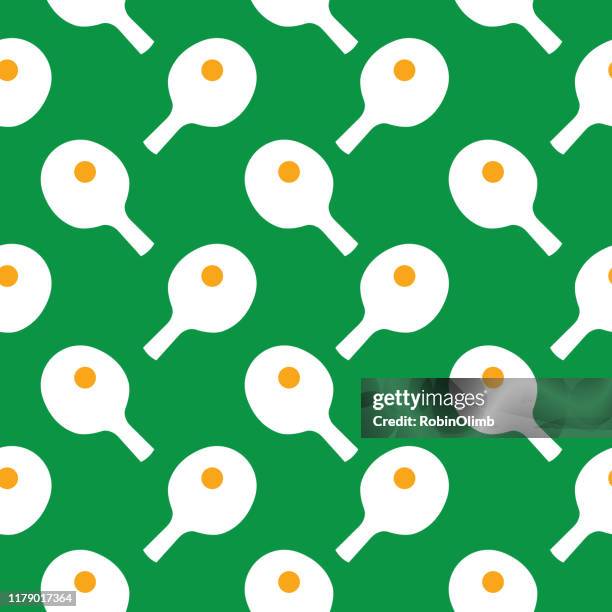 ping pong paddles seamless pattern - textile patch round stock illustrations