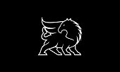 Simple Black And White Griffin Symbol