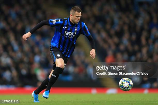 Josip Ilicic of Atalanta in action during the UEFA Champions League group C match between Manchester City and Atalanta at the Etihad Stadium on...
