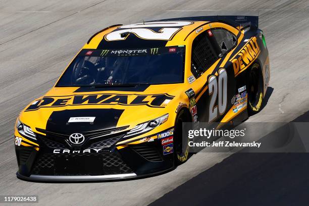 Erik Jones, driver of the DeWalt Toyota, drives during practice for the Monster Energy NASCAR Cup Series Drydene 400 at Dover International Speedway...