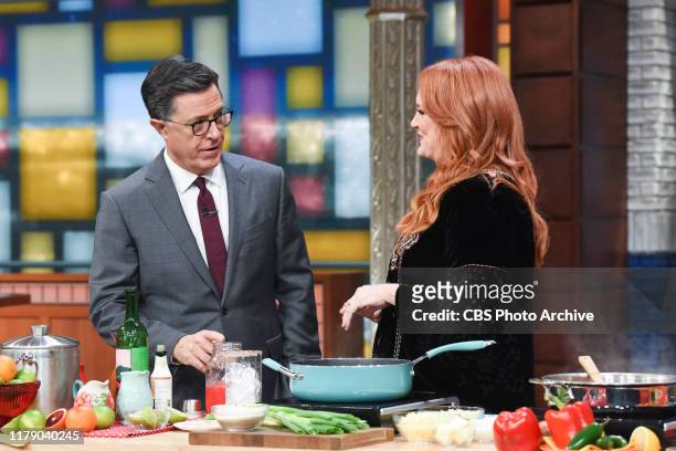 The Late Show with Stephen Colbert and guest Ree Drummond during Friday's October 25, 2019 show.