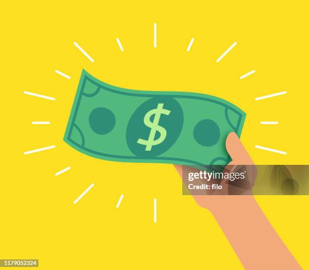 bezahlen von bargeld - geldschein stock-grafiken, -clipart, -cartoons und -symbole