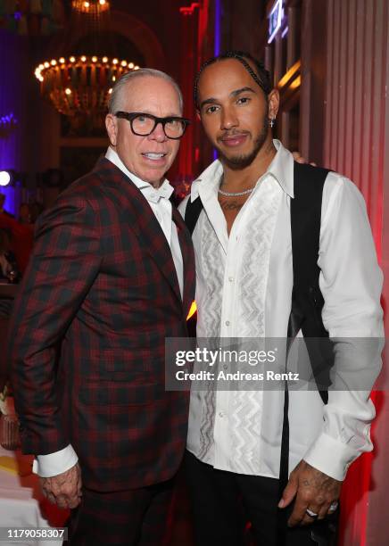 Tommy Hilfiger and Lewis Hamilton attend the Tommy Hilfiger VIP Dinner during the 15th Zurich Film Festival on October 04, 2019 in Zurich,...